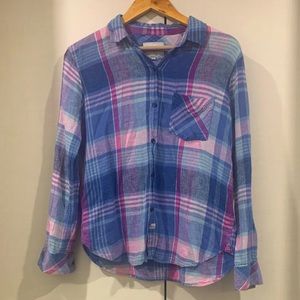 Rails button-down linen/rayon shirt, size S